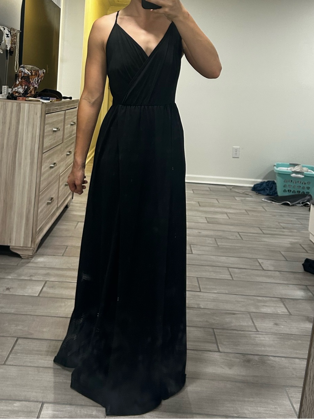 Classic Black V-Neck Maxi Dress